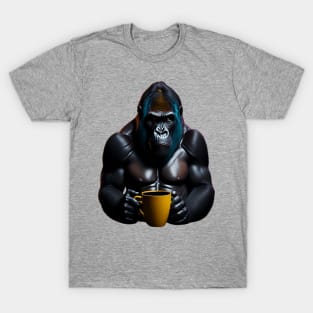 Gorilla with coffee mug T-Shirt